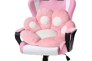 LANPEW Poduszka, poduszka na kocie łapy, urocza poduszka do siedzenia leniwa poduszka na krzesło sofa dekoracja zewnętrzna ciepła podłoga poduszka przyjazna dla skóry ciepły dywan (60x60cm, różowa)