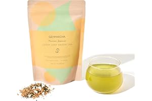 ‎JAPANESE GREEN TEA CO. Japanese Green Tea Co. Genmaicha Japanese Green Loose Leaf Tea with Brown Rice – Fukamushi Sencha Organic Tea From Arahataen Green Tea Farms – Natural Low Caffeine Tea with Enhanced Flavor