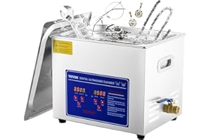 VEVOR Ultraschallreiniger Maschine 10 L Edelstahl Ultraschallreinigungsmaschine Digitale Heizung Timer Schmuckreinigung für gewerbliche persönliche Heimgebrauch