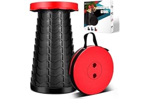 UNIKS Sgabello Pieghevole Portatile, Sgabello Telescopico, Alta Qualità, Carico Massimo 180KG，Regolabile in Altezza, Sgabello da Campeggio per Adulti, Bambini, Interno, Esterno.(Rosa)