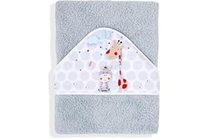 Interbaby Cape du Bain 400 GSM Coton Terry Modèle Jungla Gris 100 x 100 cm