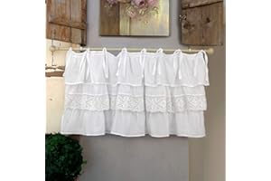 AT17 Mantovana Shabby Chic con balze Etoile New Crochet Collection 130 x 60 cm Colore Bianco