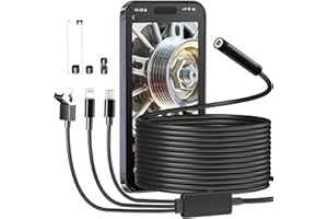 Kaome Endoscope Camera with Light, 1080P HD Endoscope Camera Mobile Phone with 8 LED Lights, IP67 Waterproof for Android/IOS/PC (16.4FT/5M)