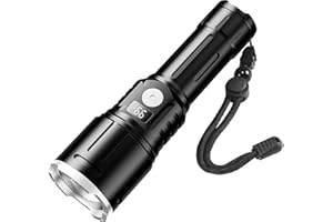 ‎SKYLLA Skylla Taschenlampe Led aufladbar 500000 Lumen, Extrem Hell Taschenlampe USB Aufladbar Taktische Taschenlampen, IPX6 Wasserdicht 6 Speicher Lichtmodi für Camping Wandern Notfälle