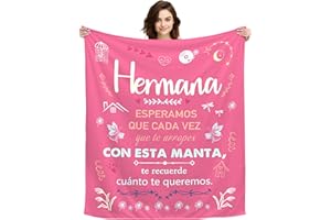 ACAROMAY Regalos Originales para Hermana Navidad, Regalos para Mujer Joven Decoración Mantas Regalos de Cumpleaños Regalos de Boda para Hermanas Mayor Mantas 150x130CM (Hermana-a)