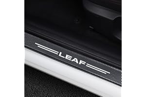 CWWHY 4pcs Car Outer Door Sill Protector Kick Plates for NIS-san Leaf, Carbon Fiber Auto Accessories Scuff Guard Threshold Cover Pedal, Sticker Trim Non-Slip