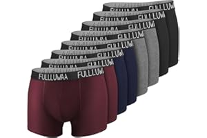 Fullluwaa Boxer Homme Calecon Homme Lot de 8 Confortable et Doux Caleçon Coton Ceinture Élastique
