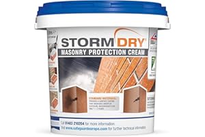 Stormdry Masonry Waterproofing Cream (5 Litre) 25 Year BBA & EST Approved Exterior Brick Sealer. Breathable, Colourless Brick, Concrete, Stone, Mortar, Sandstone & Granite Waterproofer