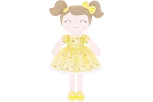 Gloveleya Baby Girl Gift Soft First Baby Doll Plush Doll Floral Yellow 16 "