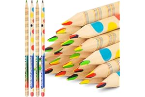 nsxsu Matite colorate arcobaleno per bambini, matite colorate 4 in 1, matita arcobaleno per bambini, matite multicolori, matite divertenti (30 pezzi)