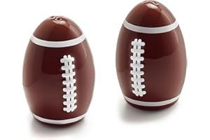 40YARDS Salière et poivrière de football américain en céramique (2 pièces) en forme de ballon de football avec coutures surélevées – Cadeau pour les fans de American Football
