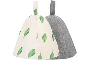 Healeved 2 Pieces Russian Sauna Hats Swimming Hat Wool Felt Russian Banya Hats Shower Hat Caps for Women Men Sauna Accessories Banya Your Head From Heat