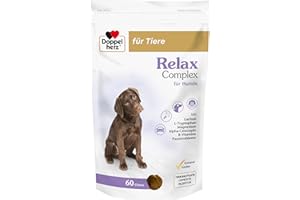 Doppelherz Relax Complex für Hunde - Mit Alpha-Casozepin, L-Tryptophan und Passionsblume - Unterstützung für das mentale Wohlbefinden - 60 Chews