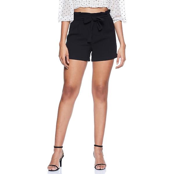 ONLMAY HIGH Waist Stripe Shorts, 2er Pack (2PK) - Schwarze Shorts Mit Hoher Taille Von ONLY