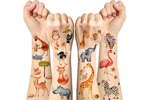 BOYATONG 24 Feuilles Tatouage Enfant Animaux Kit,Tatouage Ephemere Enfant, Tatouage Temporaire étanche, Petit Cadeau Anniversaire Jouet Pinata