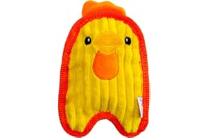 Outward Hound Jouet sonore Invincibles Minis pour Chien - couineur/résistant - Poule - Jaune - XS