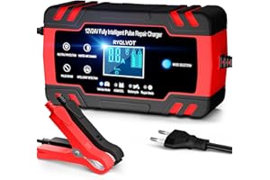 RYQLVOT Ladegerät Autobatterie 8A 12V/24V KFZ Batterieladegerät Auto Vollautomatisches Intelligentes Geeignet für Autos Motorräder Pkw LKW usw