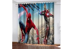 Fgolphd Rideau occultant en Tissu imperméable pour Chambre d'enfant, œillets supérieurs pour Rideaux ?Impression numérique 3D 100 % Polyester (150 × 166 (l x h) 3)