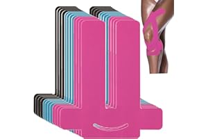 ANAMPION Kinesiotapes Pre-Cut for Knees, Pack of 12 Waterproof Kinesiotape for Knee Pain Relief, Original Cotton Knee Tape for Sports and Durable Support (Black + Blue + Pink)