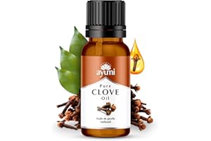 Ayumi Pure Clove Oil Made from Organic Cloves | Clove Oil for Toothache Pain Relief | 100% Pure Essential Oil Diffuser for Aromatherapy | Essential Oil for Haircare, Skincare & Soap Making | 20 ml