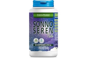Sonno Seren, Melatonina per dormire | 60 cpr con Melatonina pura, Biancospino, Valeriana, Passiflora e Melissa | Altamente concentrato con Melatonina forte | Cisbani Pharma integratore per dormire