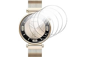 GIOPUEY Folia ochronna na ekran do Huawei Watch GT 4 41 mm, [4 opakowania] folia ochronna ze szkła hartowanego, ochrona przed pęcherzykami, odporna na zużycie, przezroczysta