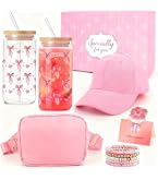Personalisiertes Glasbecher & Make-up-Tasche Set – 473 Ml Mit Deckel, Strohhalm & Monogramm – Geschenk Für Frauen