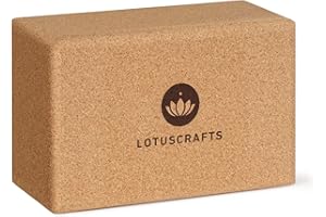 ‎LOTUSCRAFTS Lotuscrafts® Yoga Block Kork 2er Set oder Einzeln, Korkblock in 2 Größen, Made in Portugal, 100% Natürliche Yogablöcke aus Kork, Yoga Zubehör für Anfänger & Fortgeschrittene