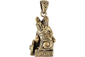 DRYAD DESIGN Bronze Norse God Seated Tyr Pendant
