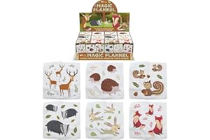 Hello Chums Wash Cloth - Woodland Animal Magic Flannel, Face Cloths Flannels Cotton - Fun Designs for Children, Baby, Kids - 6 Unique Designs (1 Supplied At Random)