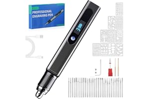 Cykelith Engraving Pen Kit Rechargeable Cordless Engraver Pen with 33 Bits 10 Stencils Mini DIY Electric Etching Machines Rotary Tool for Carving Jewelry Stone Wood Glass Metal Plastic