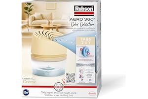 Rubson | Absorbeur d'Humidité Aero 360° Couleur Crème (1 appareil + 1 recharge de 450 g) – Absorbeur anti-humidité pour pièce jusqu'à 20 m² – Déshumidificateur d'air anti-odeur et anti-moisissure