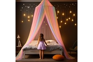 ZUFIO Moustiquaire pour lit | Protection Contre Les Insectes pour Lits Simples et Doubles - idéale pour Les Voyages | Auvent Comprenant Chevilles, Crochets adhésifs et Sac (Couleur)