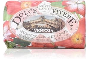 NESTI DANTE Dolce Vivere Jabón Natural (Geranio Rojo, Nube De Arroz y Flores De Algodón) - 250 gr.