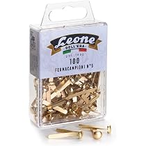 Fermagli Ottonati Leone Dell'Era N°4 - Scatola Da 50 Pezzi, Mm 32, Made In Italy