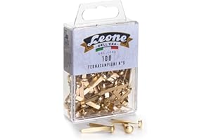 LEONE DELL'ERA 100 stoperów mosiądz nr 5 - mm 25 - pudełko wiszące Leonecolor - Made in Italy