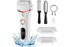 ACMETOP Hornhautentferner Elektrisch,Hornhaut Entfernen fuß Wiederaufladbar,pediküre set fußpflege elektrisch mit 3 Ersatzwalzen 2 Geschwindigkeiten,elektrischer hornhautentferner Foot Callus Remover(Weiß)
