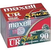 Maxell 108562 UR-90 5PK Normal &Ouml;nyargılı Ses Kasetleri 90 Dakika Kılıflı 5'li Paket