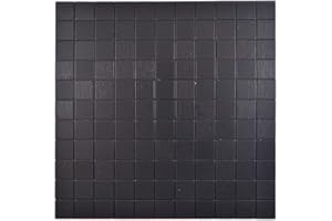 CONWIRE Selbstklebende Mosaikmatte Quadrat Alu Black Brushed für WAND KÜCHE Fliesenspiegel Thekenverkleidung Wandverblender