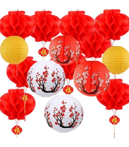 10 Lanterne Cinesi Rosse Per Capodanno 2024 – Decorazioni Impermeabili In Carta Plastica, Pieghevoli E Riutilizzabili – Per Festival Di Primavera, Matrimoni E Feste (25,4 Cm)
