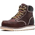 SL-Saint Waterproof Steel/Soft Moc Toe Classic Fashion Safety Work Boots for Men,Industrial Construction Insulated 6'' Brown