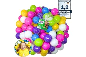 EKNA Lot de 200 balles de Jeu de 5,5 cm de diamètre – Différentes Couleurs au Choix pour Piscine à balles – Balles en Plastique pour bébé –