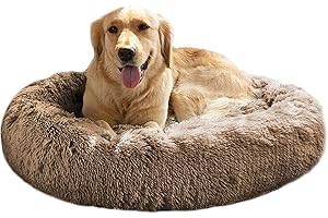 MIRKOO Round Bed for Small Medium Large Dogs, Ultra Soft Pet Bed Machine Washable (24''/32''/36''/44'')