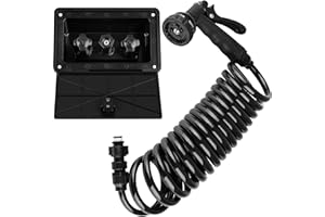 Dura Faucet DF-SA189-BK RV Schnellverbindungssprüher, Schlauch und Sprühkasten, Schwarz