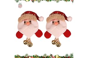 BNOYONERAS 2 Stück Weihnachten LED Brosche Weihnachten Führte Brosche mit LED-Licht und Glocke Weihnachtsschmuck Kinder Weihnachtsgeschenke Partyzubehör Gastgeschenke