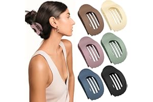 AWUMBUK Haarklammer Groß, 6er Set Flache Haarspangen Damen Mode Haarklammern Damen Rutschfest Flat Hairs Claw Clip Französische Entenschnabel Haarspange für Dickes oder Dünnes Haar, für Alltag, Sport