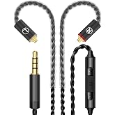 Audiovance MMCX-3.5mm Mikrofonlu Kulaklık Kablosu, Siyah