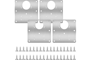 GRSTA Hinge Repair Plate, Stainless Steel Hinges Repair Plates with Screws, Kitchen Cupboards Cabinets Door Hinge Repair Brackets with Holes (4PCS)