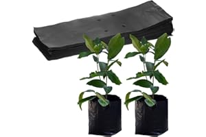 M METERXITY 50 Bolsas De Cultivo para Vivero, 17 X 30 Cm Bolsas De Plástico Grueso para Plantar, Bolsas para Semillas De Jardinería para Patatas/Flores/Tomates/Inicios De Plantas [Negro]