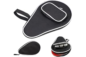 Butyeak Housse Raquette Ping Pong, Housse Table de Ping Pong, Étui pour Raquette Tennis Table, Imperméable Sac de Tennis de Table pour 2 Raquette et 3 Balles, Noir, 29 x 21 x 2.8 cm